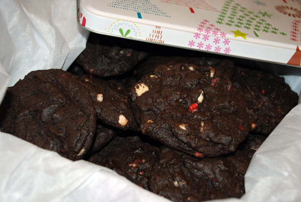 Dark Chocolate Candy Cane Cookies