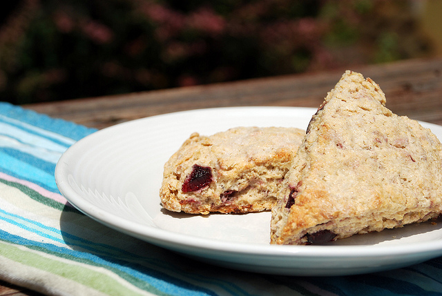 Black Cherry, Lemon, and Oatmeal Scones