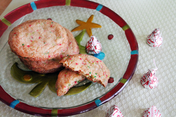 Candy Cane Kiss Cookies