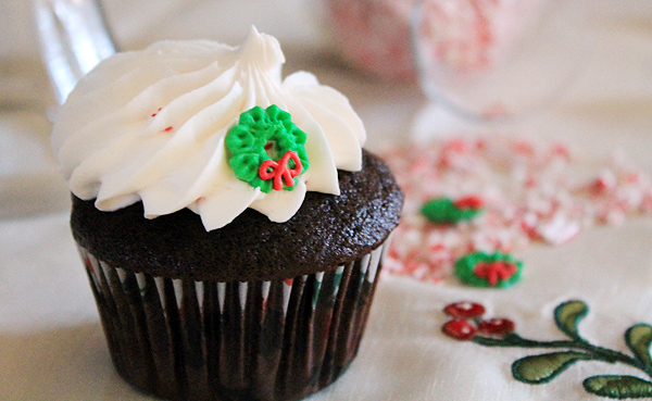 Chocolate Candy Cane Cupcakes