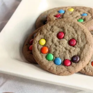 Brown Sugar Cookies with Mini M&Ms