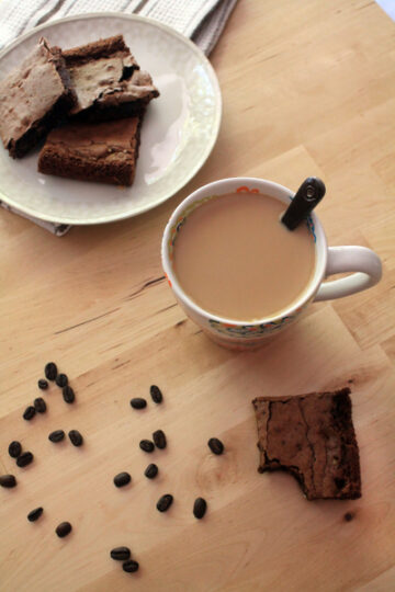 Dark Chocolate Coffee Brownies from Bluebonnets & Brownies